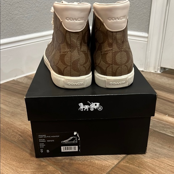 Coach Shoes - Coach Brown High-Top Sneakers